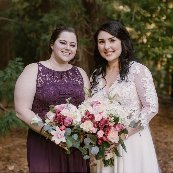 Adrianna Papell Evening Bridesmaid Gown Purple, Plum, Amethyst, Dark Violet - Picture 5 of 12